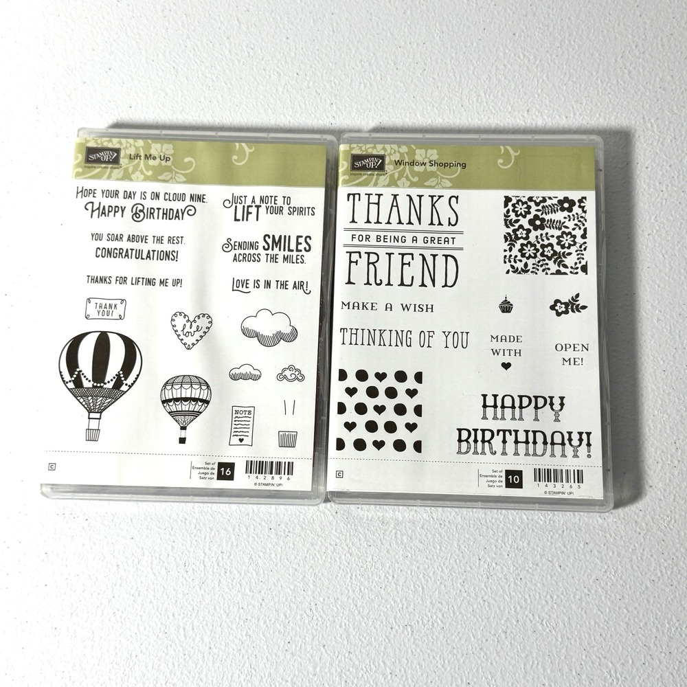 Stampin Up Happy Day & Thanks For Being A Friend Clear Stamp Sets‎ Lot of 2